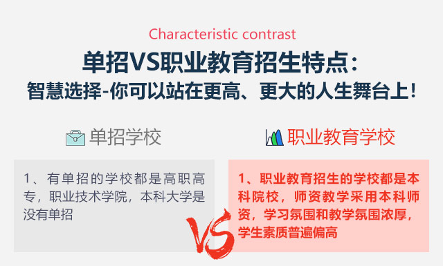 單招VS職業(yè)教育招生特點(diǎn):智慧選擇-你可以站在更高、更大的人生舞臺上!